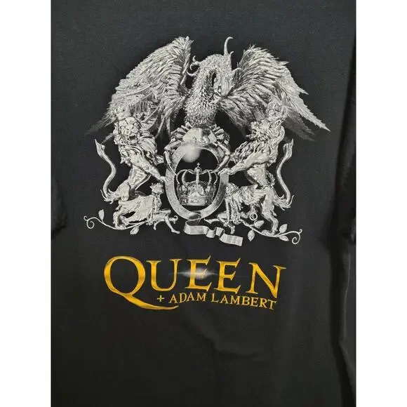Queen Tshirt Men's XL Black Graphic Print Adam Lambert Rhasody Tour 2019 - Picture 3 of 4